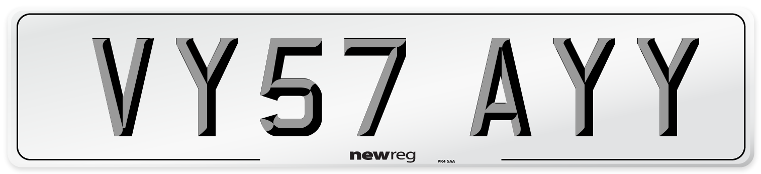 VY57 AYY Number Plate from New Reg